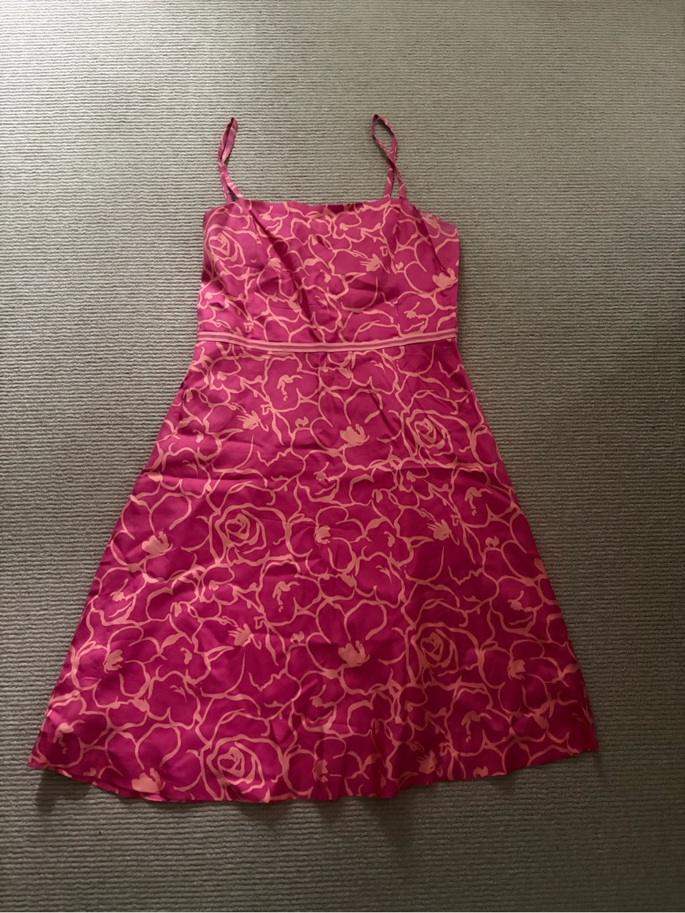 Ann Taylor Hot Pink Floral Midi Dress